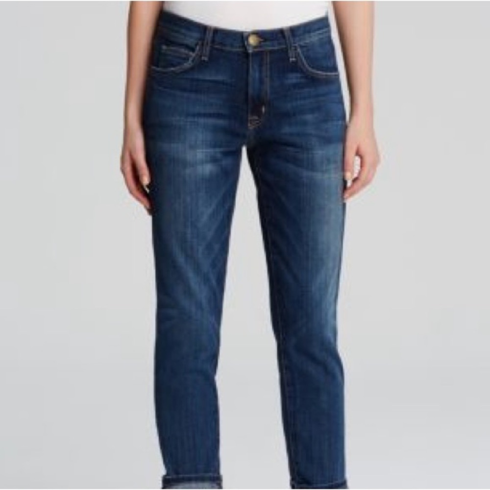 Current/Elliott Women's Straight Leg Jeans in Dark Blue Wash
